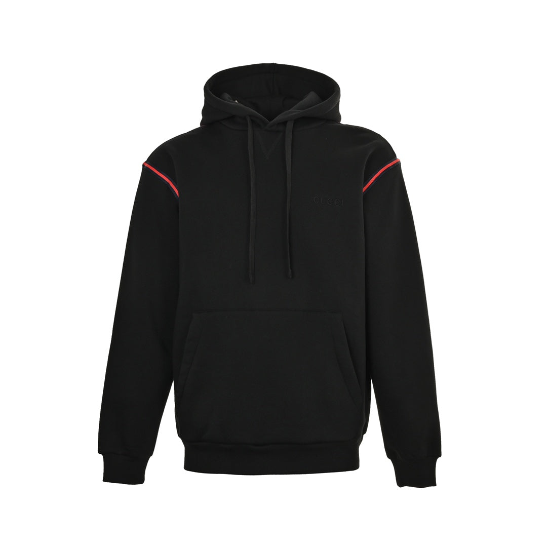 Black webbing suit hooded sweatshirt