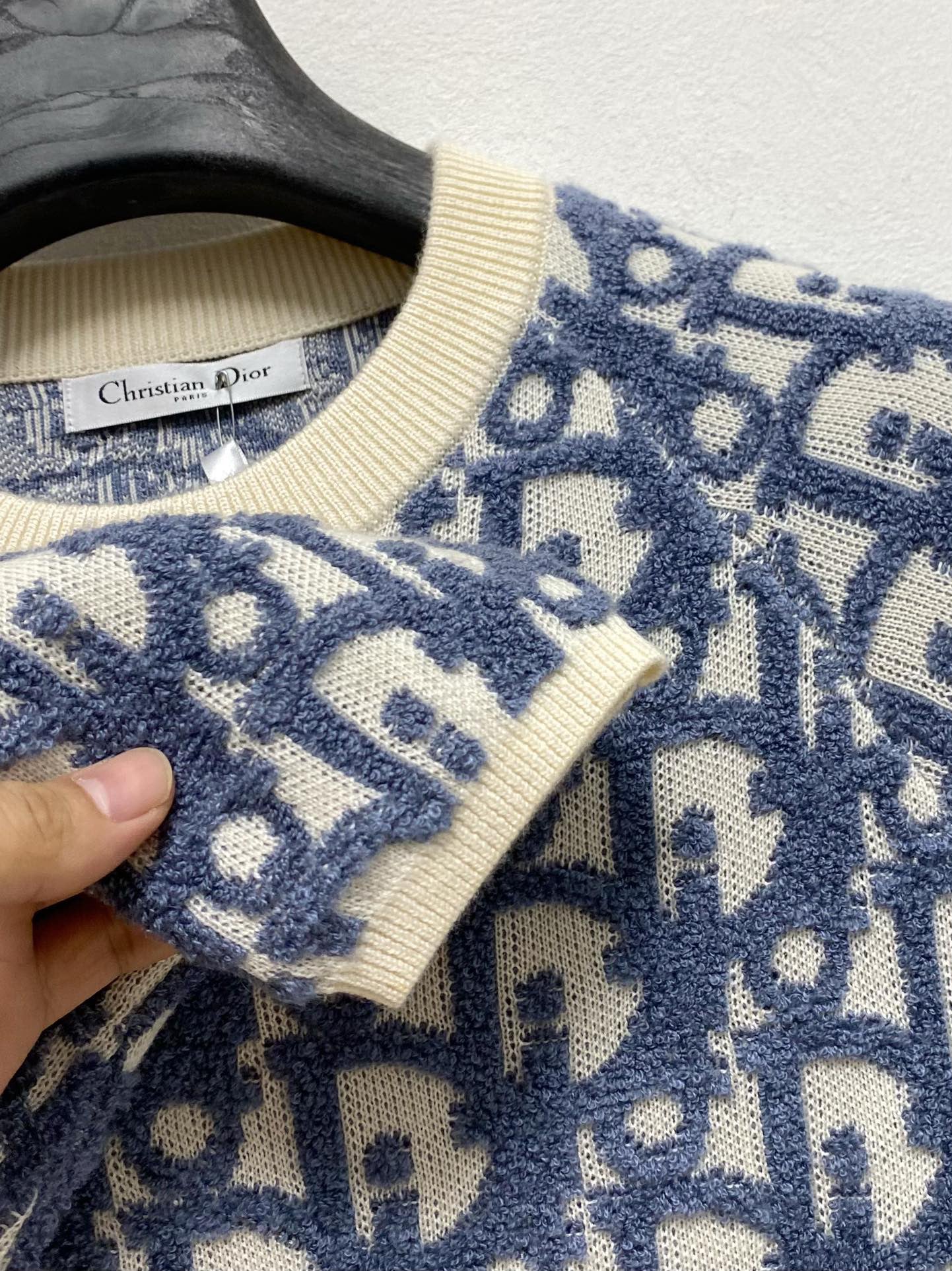 All-over lettering jacquard sweater