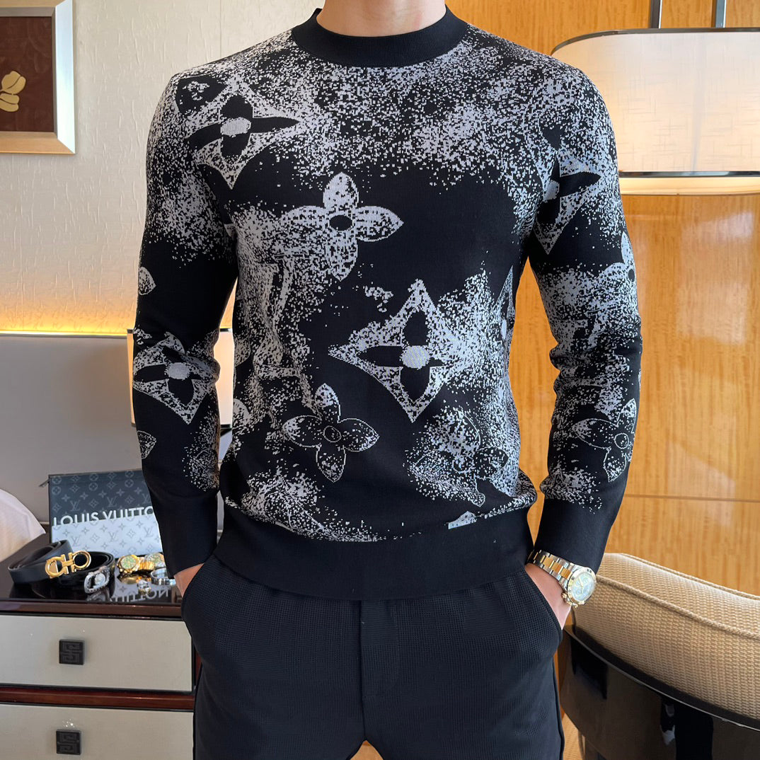 All-over lettering jacquard sweater