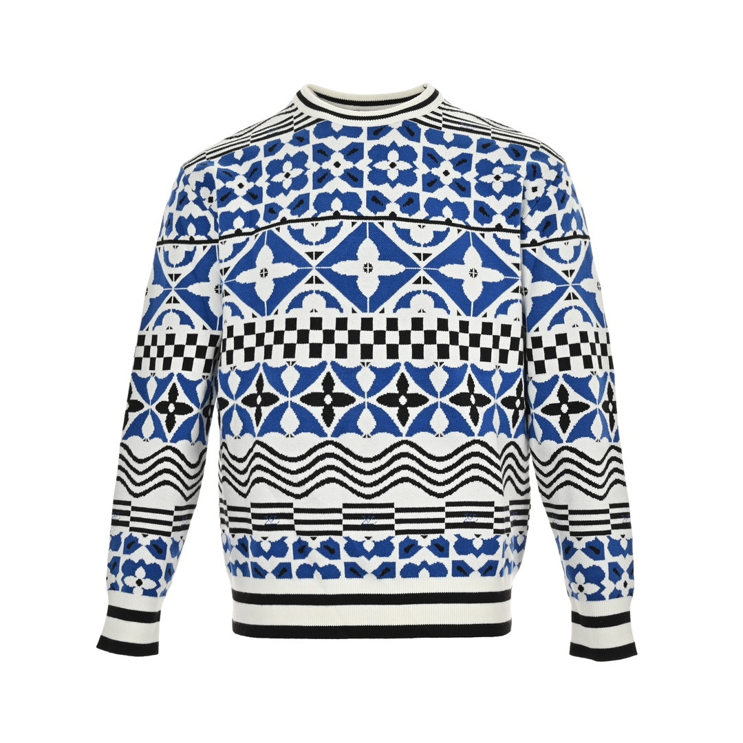 Geometric jacquard-knit sweater