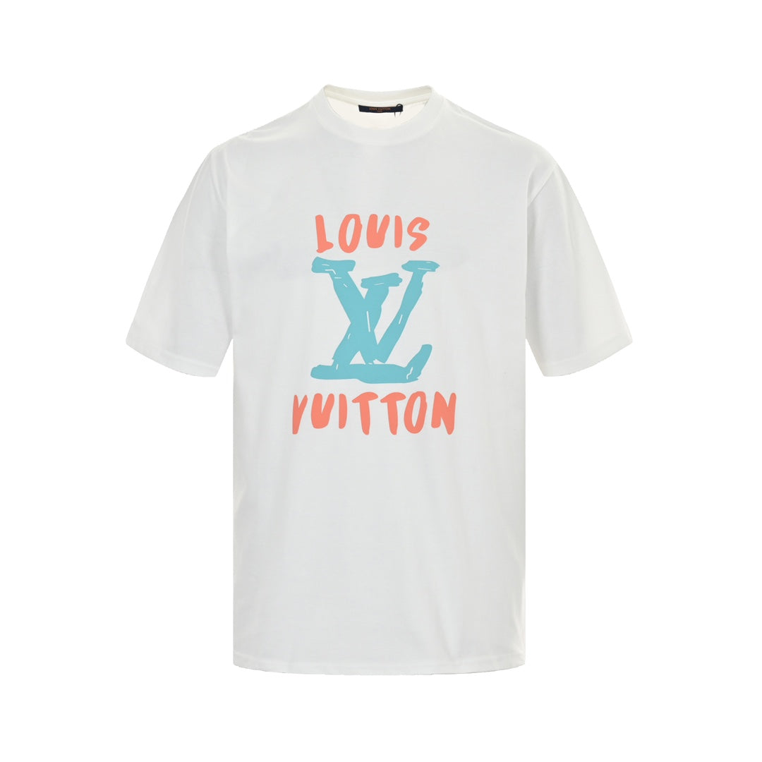 Graffiti big letter logo print short sleeves