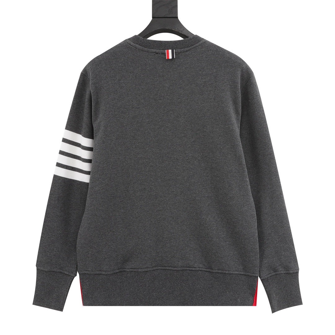 Four-bar crewneck sweater