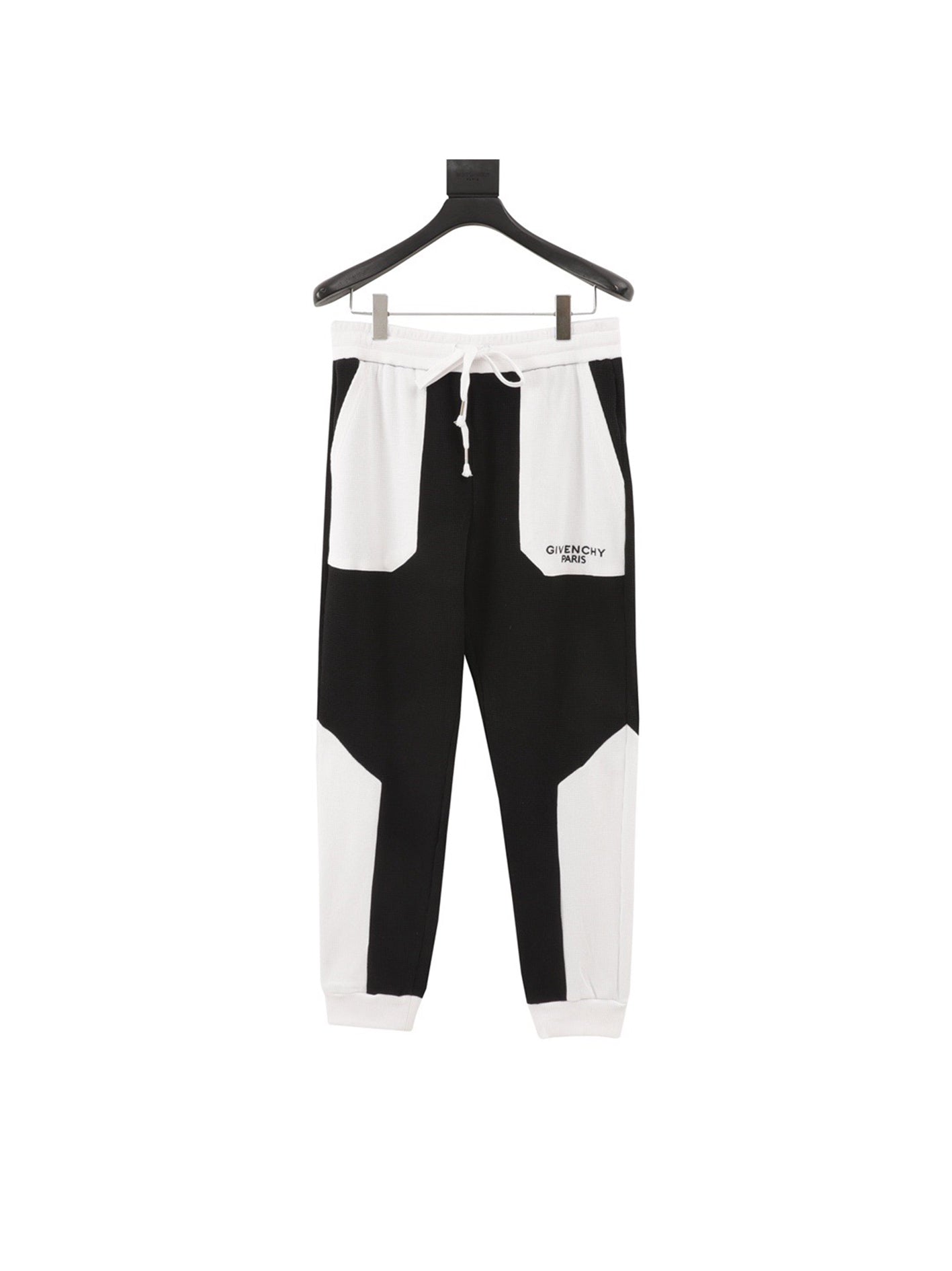 Paneled cargo embroidered trousers