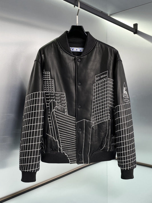 off-w Leather jacket