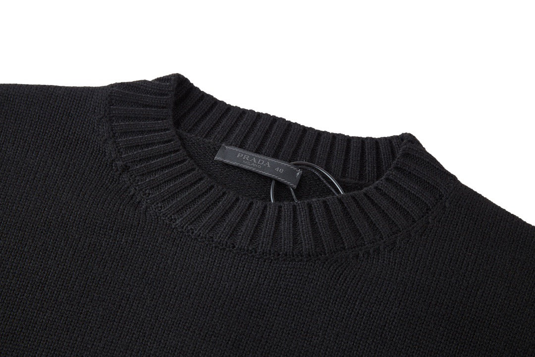 Nylon Pocket Panel Crew Neck Sweater