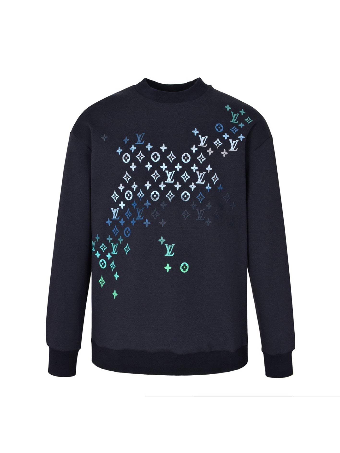 gradient embroidered crew neck sweatshirt