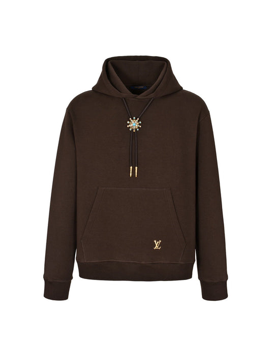 Turquoise hardware hooded sweatshirt