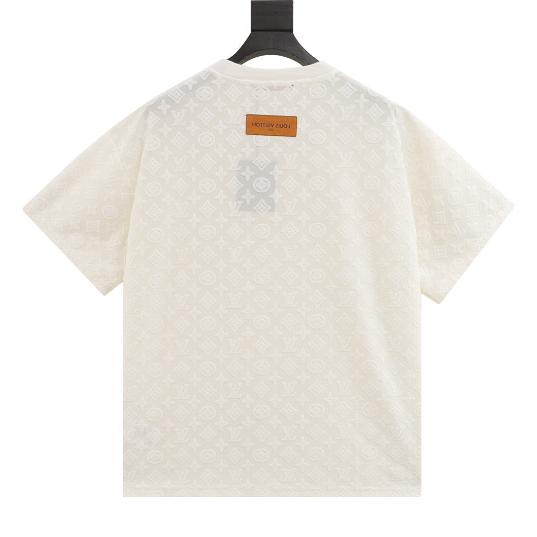 White graphic short-sleeved simple T-shirt