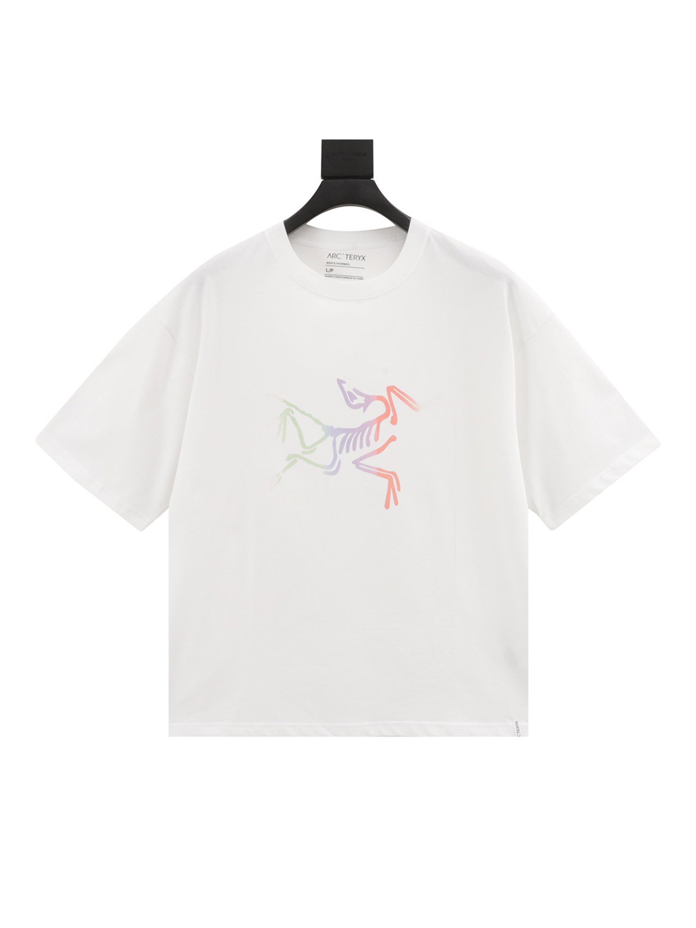 Rainbow print on chest round neck short sleeve T-SHIRT