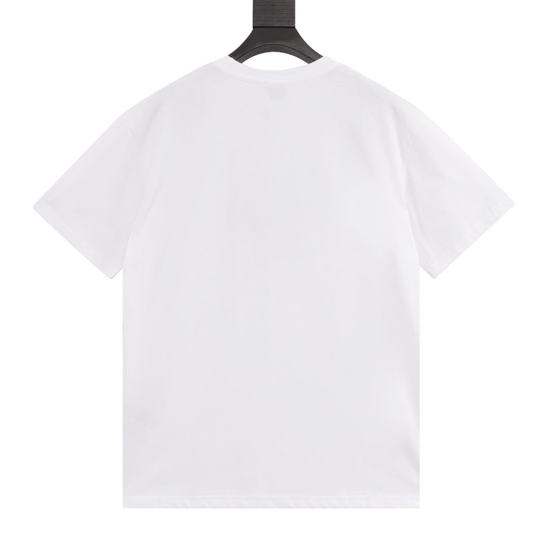 White Logo Short Sleeve Knit T-Shirt