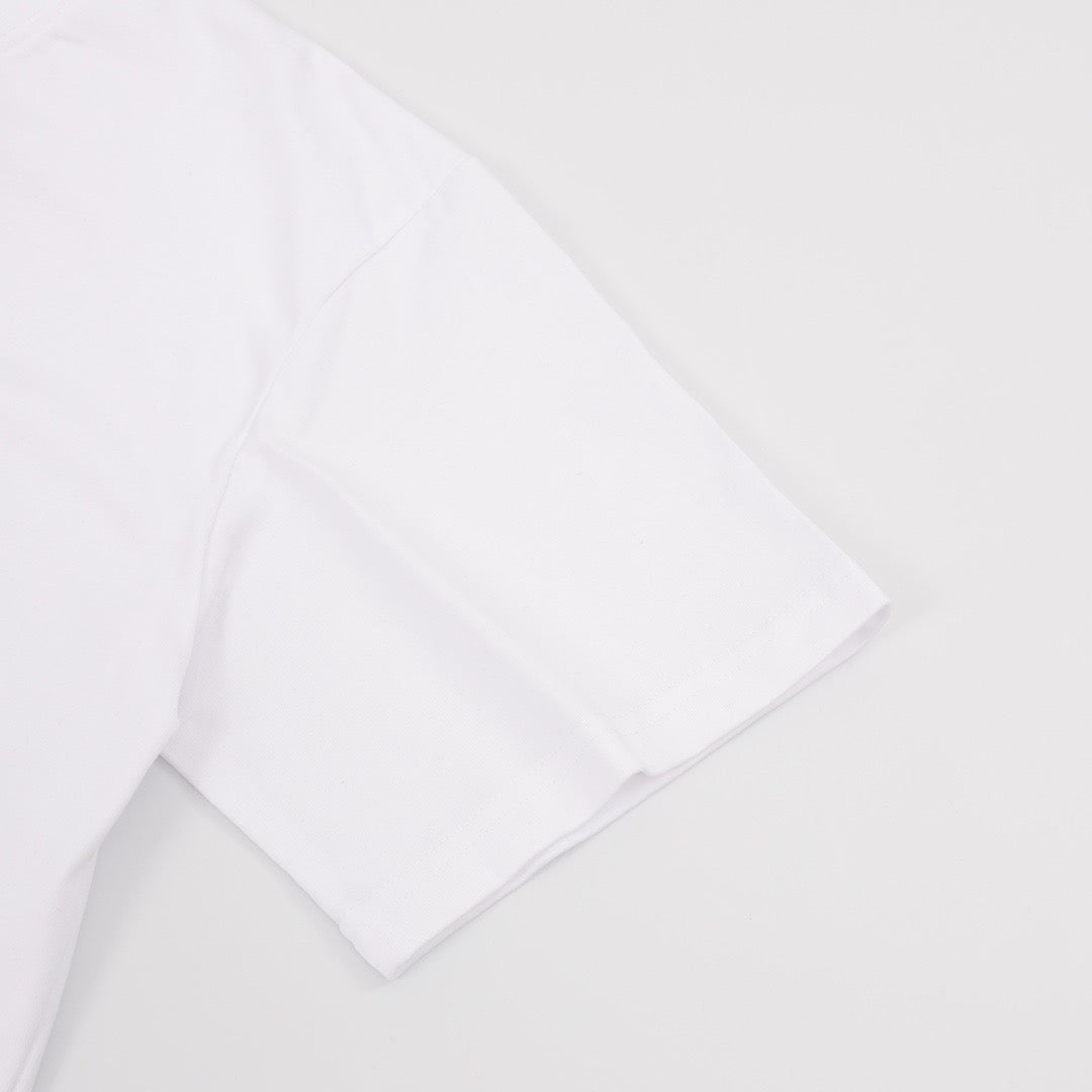 White Logo Short Sleeve Knit T-Shirt