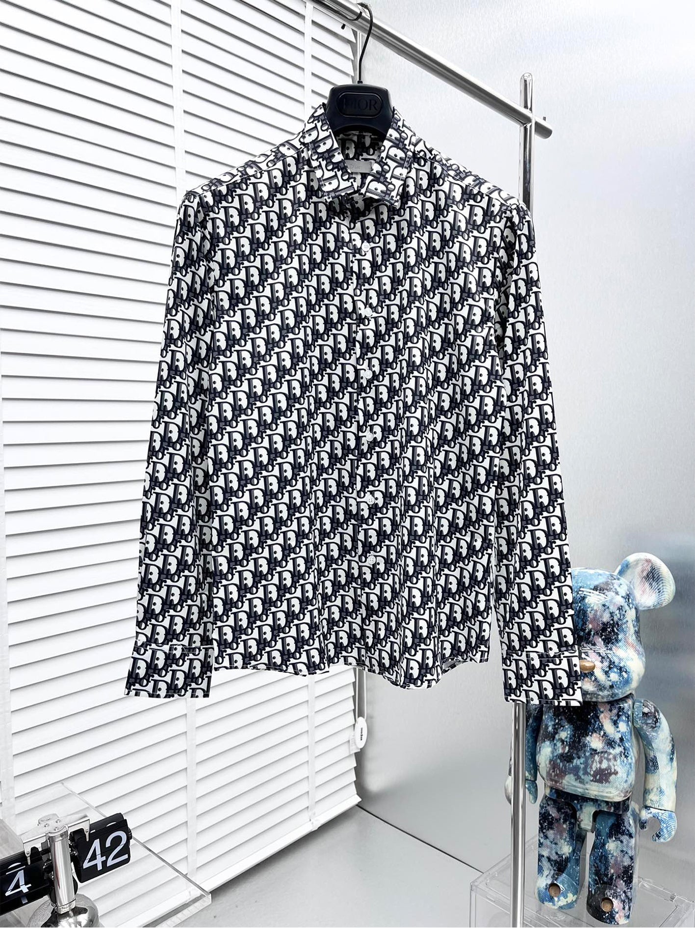 logo all over jacquard shirt