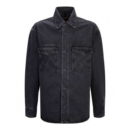 Embossed denim jacket