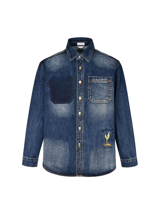 Embroidered denim jacket