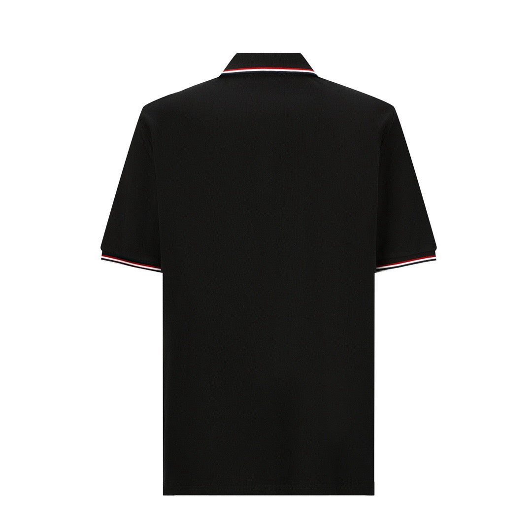 Classic logo embroidered color block collar polo