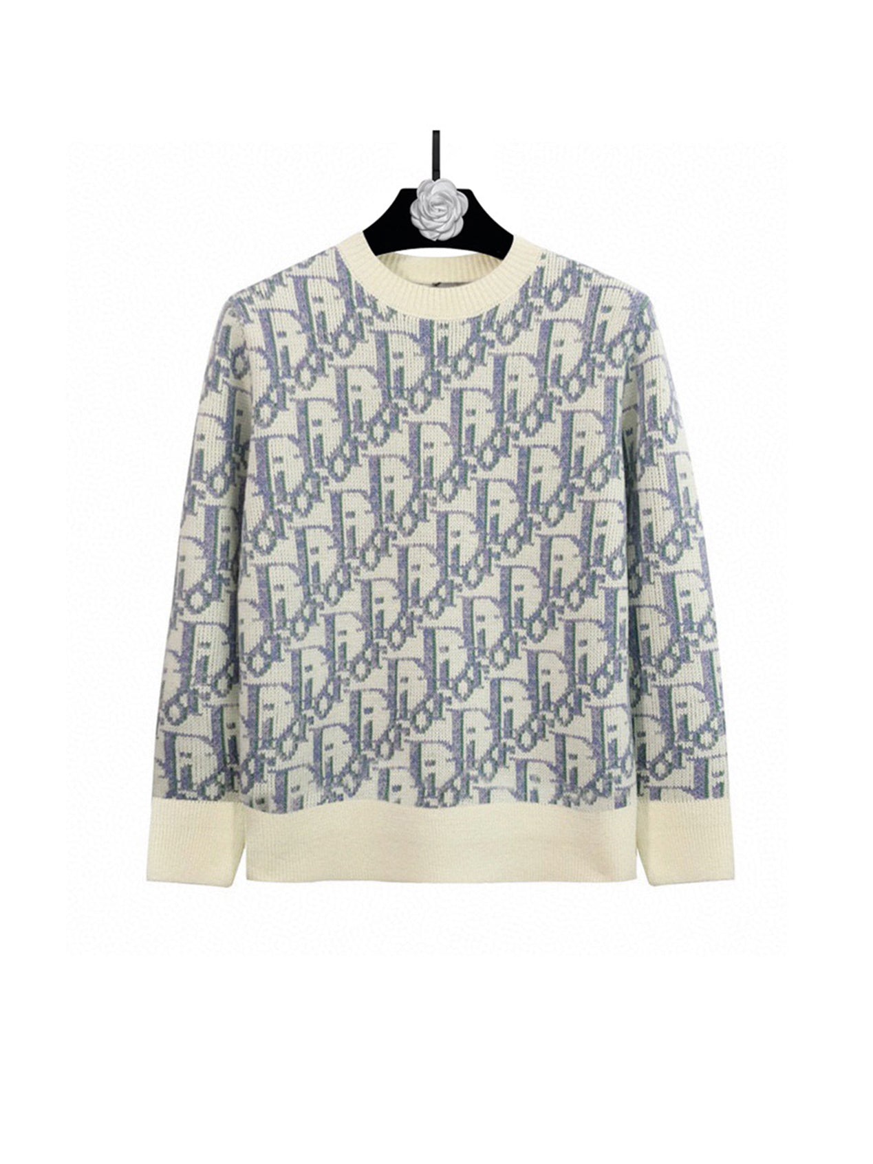 All-over lettering jacquard sweater