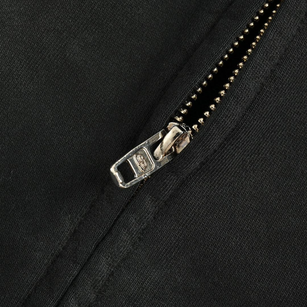 reverse iron zip hooded jacket